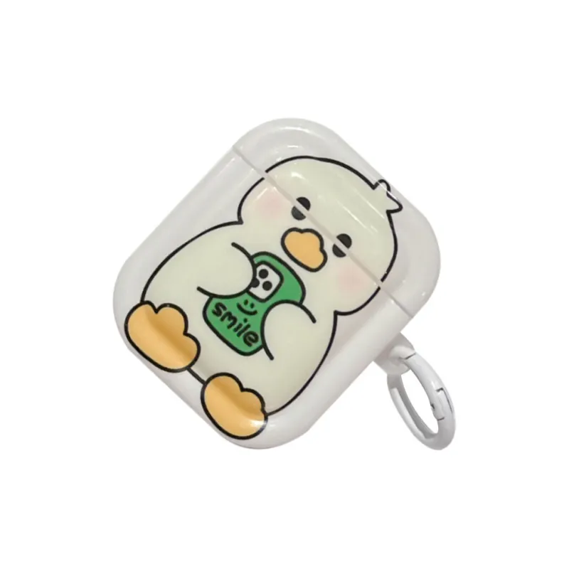 Baohuguang Compatible With AirPods 1/pro/2 TPU Soft And Cute Play Cell Phone Duck Fully Enclosed Headphone Cases-1
