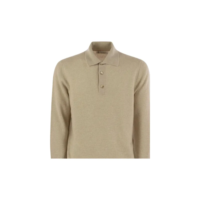 Brunello Cucinelli Long Sleeved Knitted Polo Shirt-4