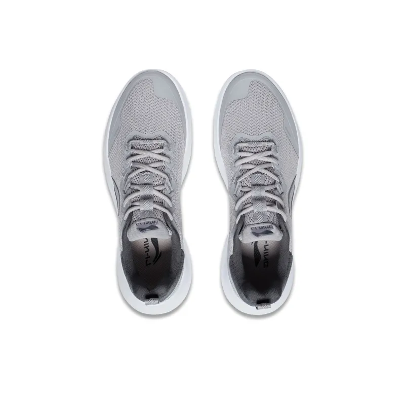 LiNing Slip Resistant And Abrasion Resistant Support Low Top Casual Running Shoes Men's Gray-3
