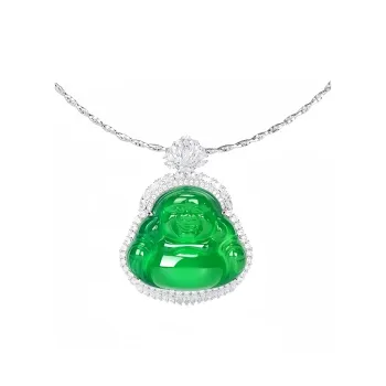 Lingxiang Yurun Chalcedony Inlay Necklace Sterling Silver Women's