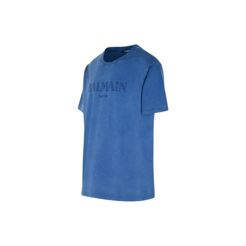 BALMAIN Logo Embroidered Crewneck T Shirt-2