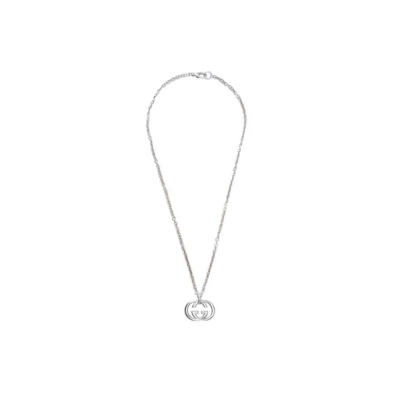 GUCCI 2000 2024 Sterling Silver Interlocking G Pendant Necklace-2