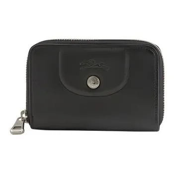 LONGCHAMP Leather Coin Purse Mini Women's Black