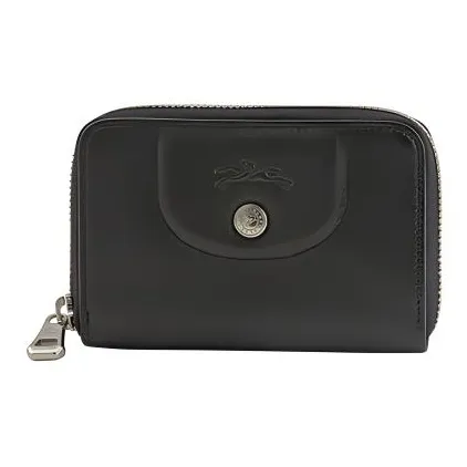 LONGCHAMP Leather Coin Purse Mini Women's Black-0