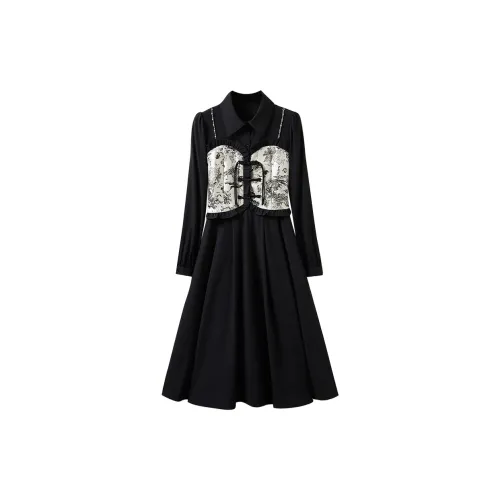 TOUCH Long Sleeved Dress Women's Black