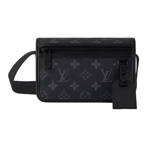 LOUIS VUITTON Bosphore Coated Canvas Cow Leather Patchwork Handheld Crossbody Bag Men's Black