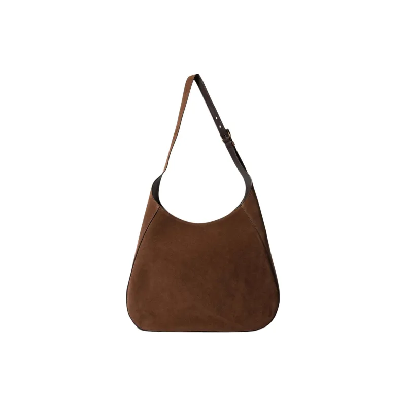 PRADA Suede Handbag, Shoulder Bag Women's Brown-2