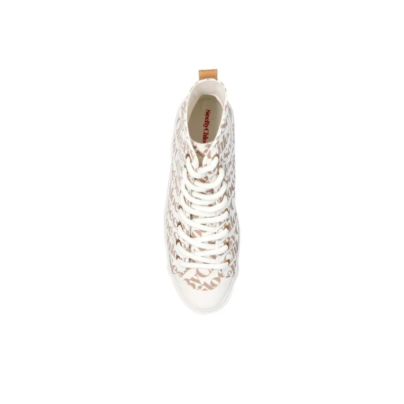 See By Chloe Aryana High Top Stylish Skateboarding Shoes Women's White-4