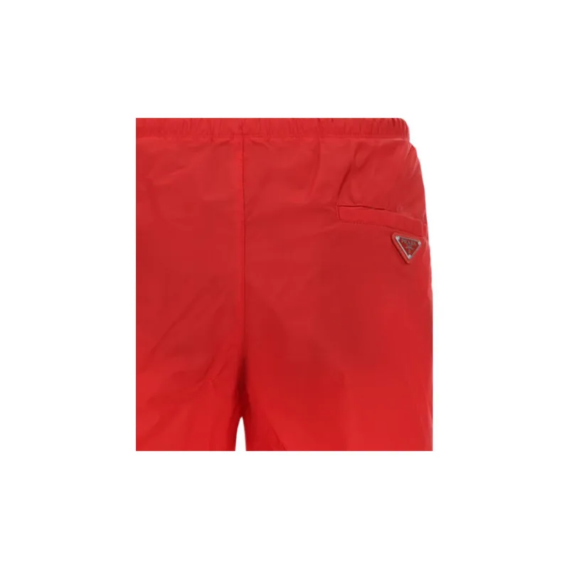 PRADA Triangle Logo Plaque Elastic Swim Shorts-4