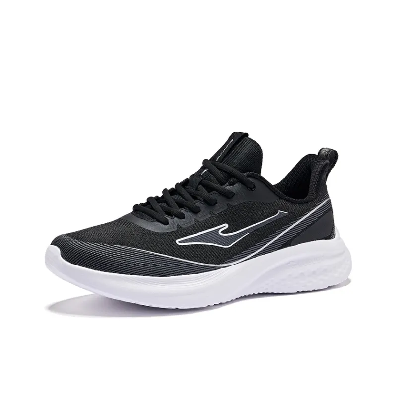 Erke Cushioning Lightweight Low-Top Running Shoes Men's Jet Black Carbon Gray-2