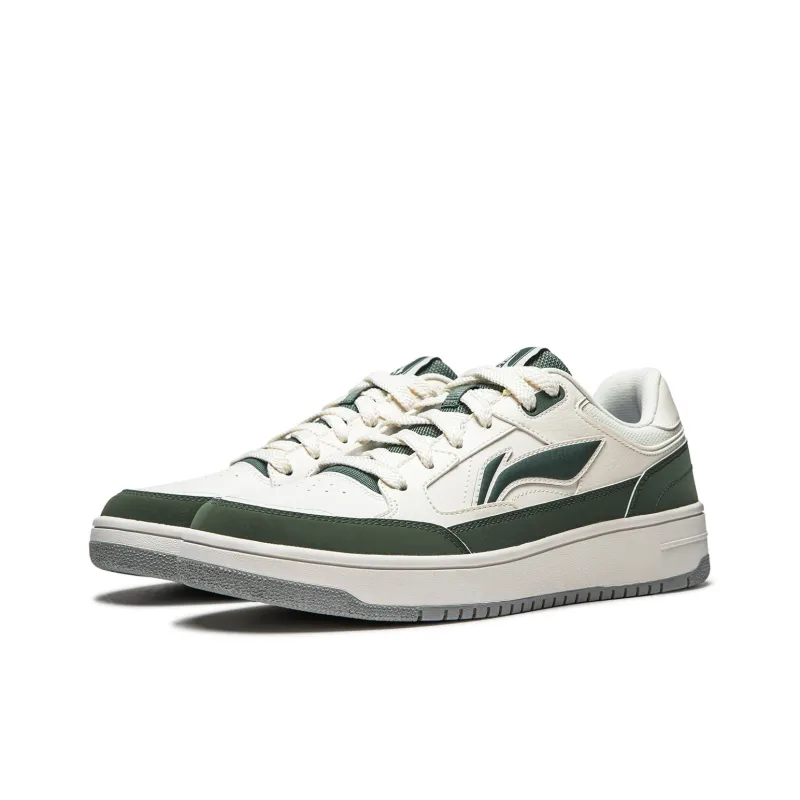 LiNing Tianji Slip Resistant, Abrasion Resistant, Lightweight, Breathable Skateboard Shoes Men's White Green-2