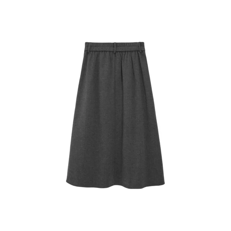 Love To Serve Casual Long Skirt Women's Dark Gray-1