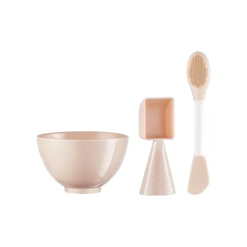 GECOMO Facial Mask Bowl Brush Mixer Make up Tools Three Piece Set