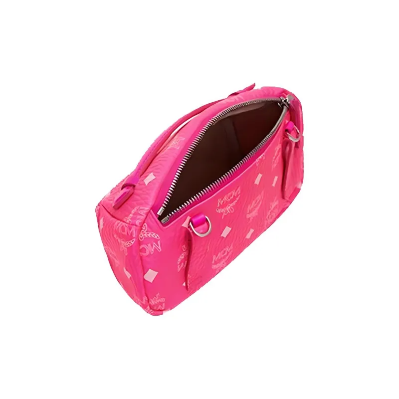 MCM Essential Visetos Origina Fabric Fanny Pack Crossbody Bags Small Size Women's Pink-6