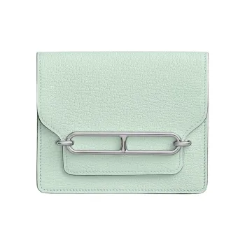 HERMES Roulis Mysore Goat Skin Fanny Pack Coin Purse Wallet Women's Spicy Mint Green