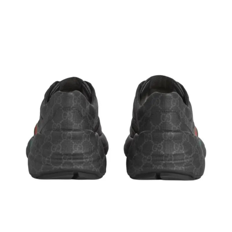 GUCCI Rhyton Low-Top Chunky Sneakers Men's Black-3