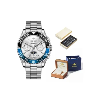 Oupinke Mechanical Movement Stainless Steel Watchband Watch Men's Watches White Dial