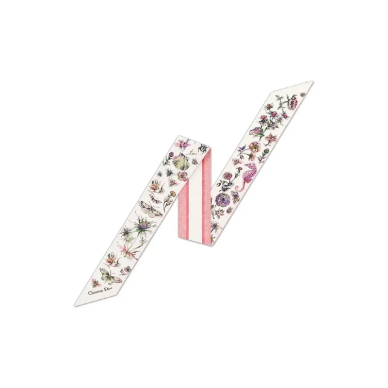 DIOR Mulberry Silk Scarves Women's Pink-0