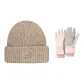 Brown Hats & Caps+Pink Gloves
