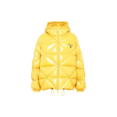 PRADA Logo Puffer Quilted Coat 'Yellow'