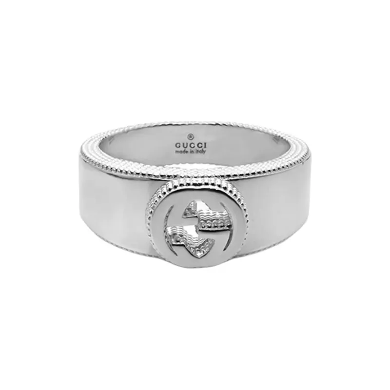 GUCCI Interlocking G Ring Textured Outline-0