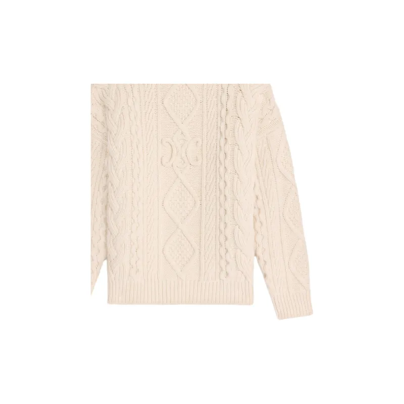 CELINE Logo Detailed Crewneck Knit Sweater-3
