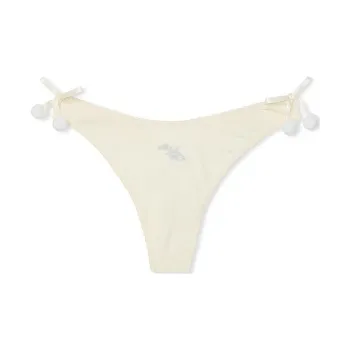 Victoria's Secret PINK Powder Puff Cotton Thong Panty / CPT Underpants Women's 1 Pack Yellow