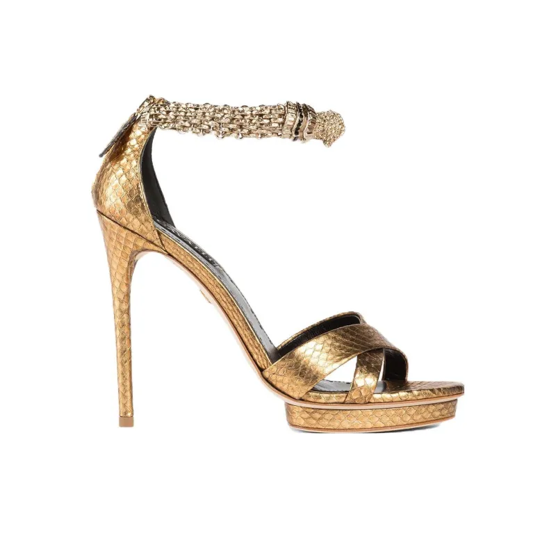 Roberto Cavalli Panther-head High-heel Sandals-1