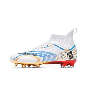 CAMKIDS Slip Resistant Anti Kick Lightweight Cushioning Support High Top Kids' Soccer Shoes Teenagers
