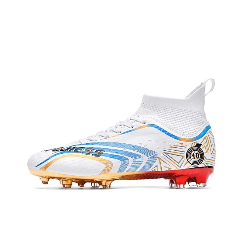 CAMKIDS Slip Resistant Anti Kick Lightweight Cushioning Support High Top Kids' Soccer Shoes Teenagers-0