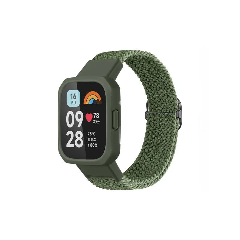 ZHENGGUANG Watch Band Red Beige Compatibility Fabric Material-6