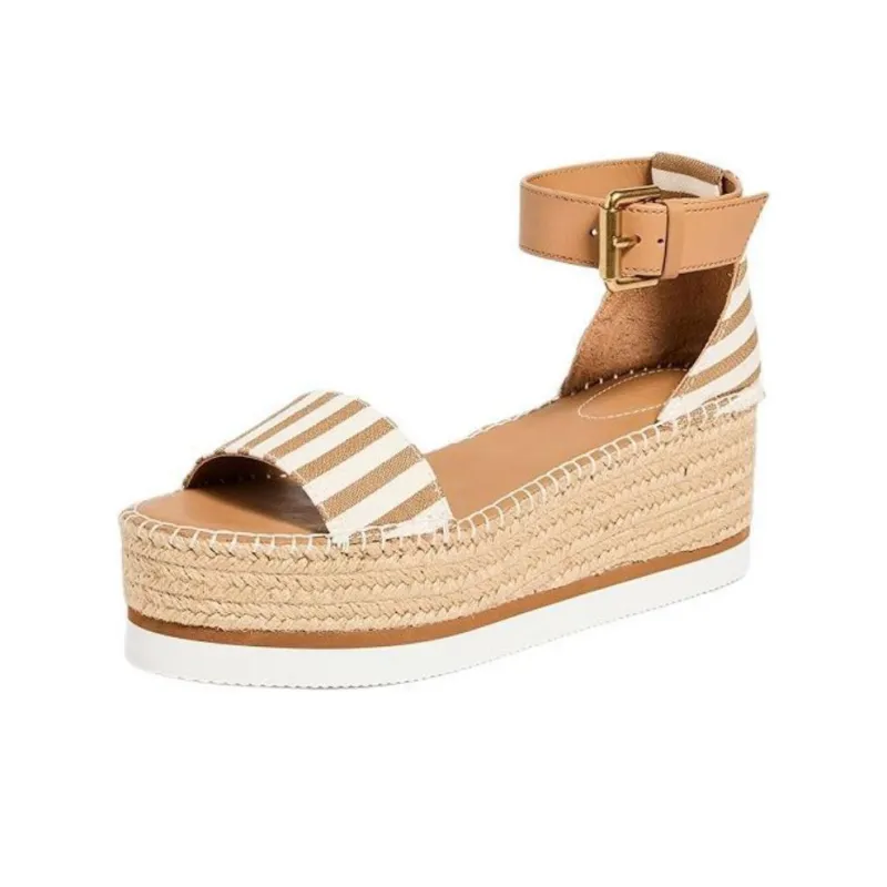 See By Chloé Striped Platform Espadrilles-3