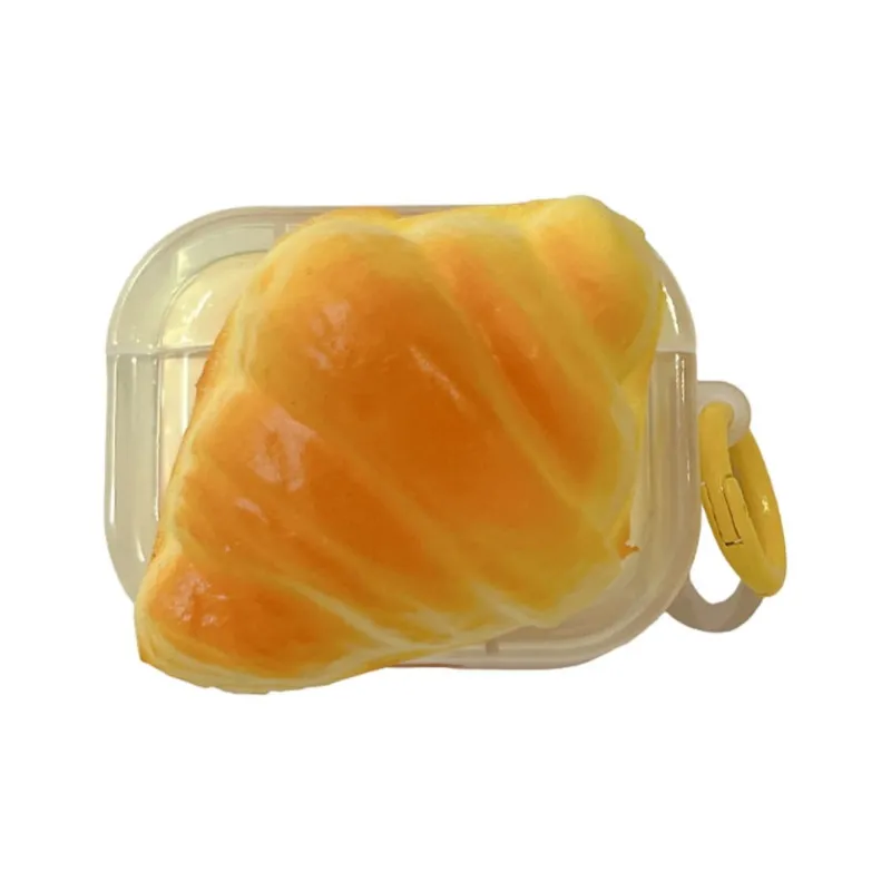 Baohuguang Compatible With AirPods 2/1/pro TPU Creative Cartoon 3D Effect Croissant Bag Headphone Cases-2