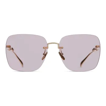 GUCCI Metal Square Sunglasses Women's Gold