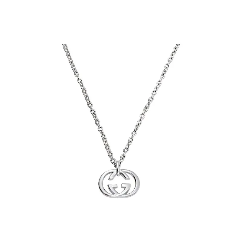 GUCCI 2000 2024 Sterling Silver Interlocking G Pendant Necklace-3
