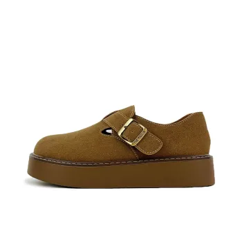 La Chapelle Boken Shoes Casual Single Shoes Women's Antelope Brown