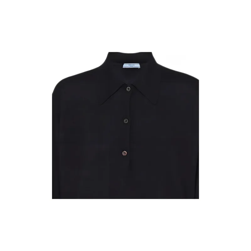 PRADA Long sleeve Cashmere Polo Shirt-2
