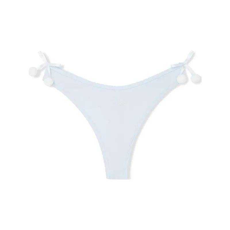 Victoria's Secret PINK Powder Puff Cotton Thong Panty / HBPT Underpants Women's 1 Pack Blue-0