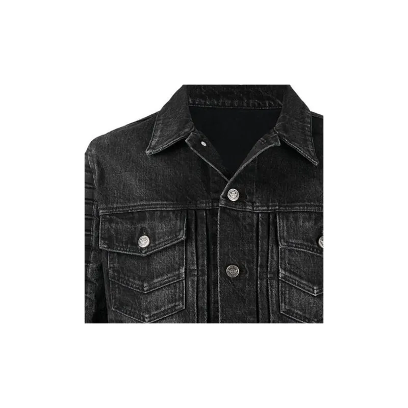 BALMAIN Denim Jacket Men's Black-4