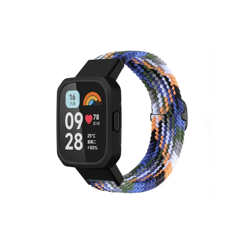 ZHENGGUANG Watch Band Red Beige Compatibility Fabric Material-3