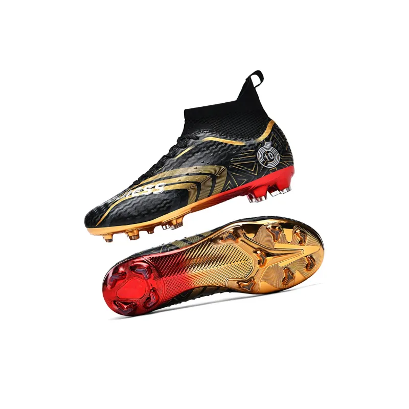 CAMKIDS Slip Resistant Anti Kick Lightweight Cushioning Support High Top Kids' Soccer Shoes Teenagers-7