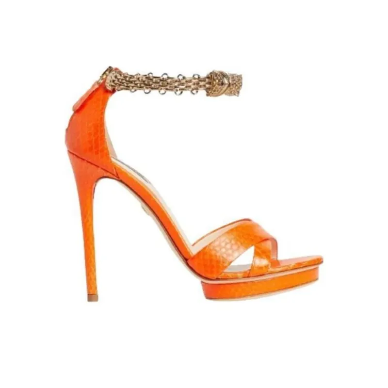 Roberto Cavalli Strap Sandals 12cm Women's Orange-1