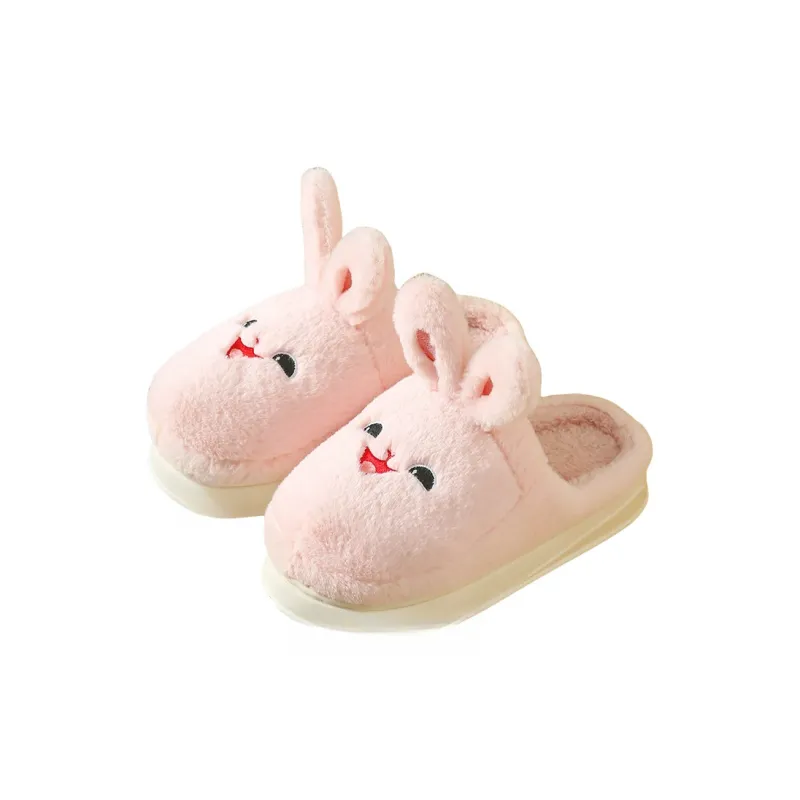 Meter Women's Home Slippers Cute Rabbit Slippers With Winter Fleece, Warm Postpartum Shoes With Soft Soles-1
