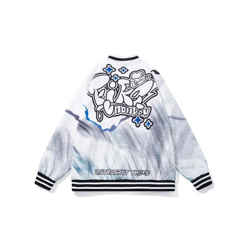 FireMonkey Baseball Jacket Unisex White-1