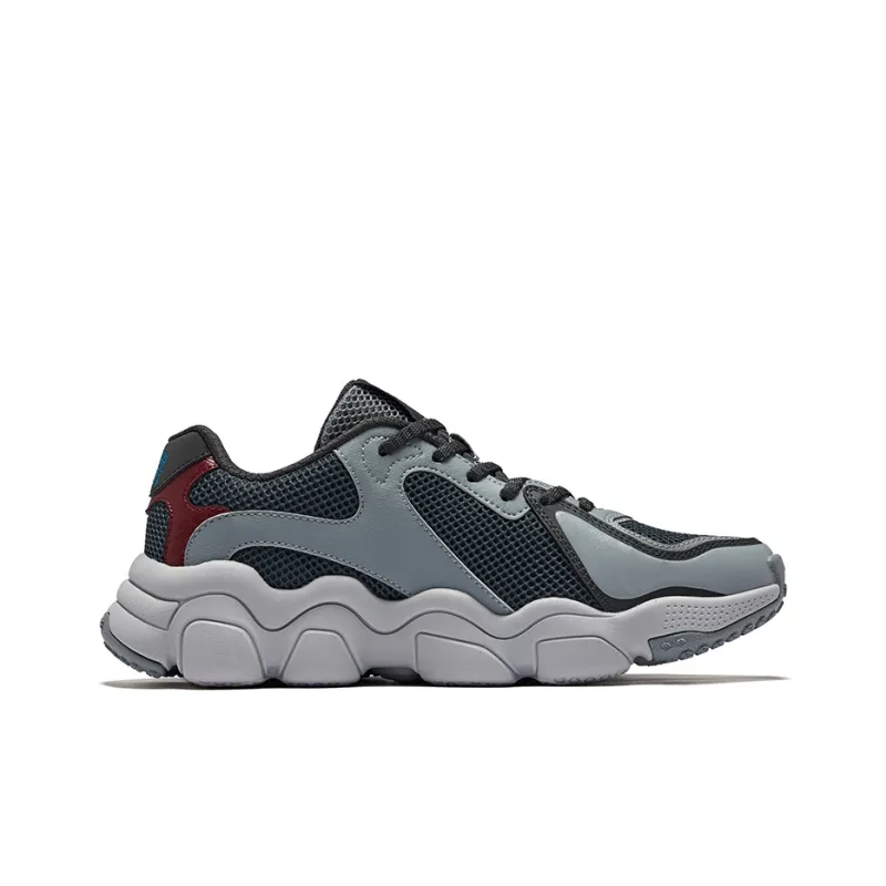 Erke Durable Breathable Low-Top Casual Shoes Men's Copper Green Cold Gray-1