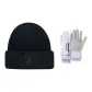 Black Hats & Caps+Purple Gloves