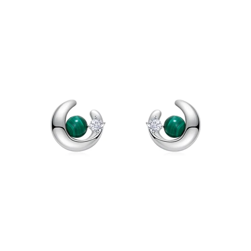 HUSSAIN Malachite Earrings Women's-0
