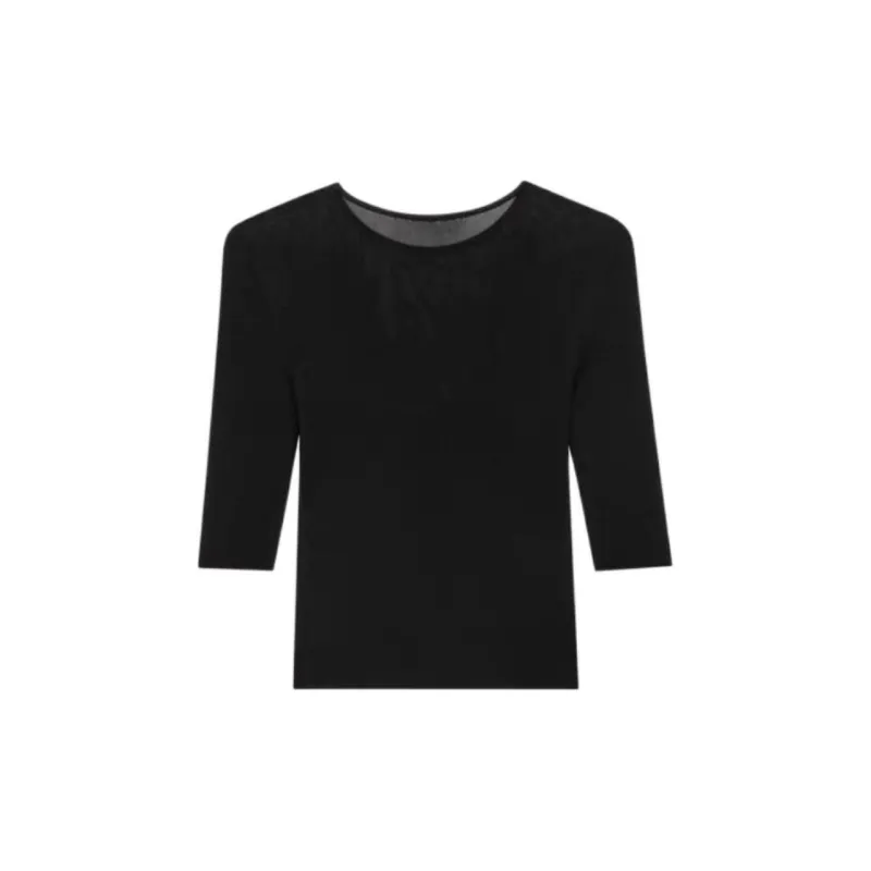 SAINT LAURENT Cassandre Crewneck Knitted Top-1