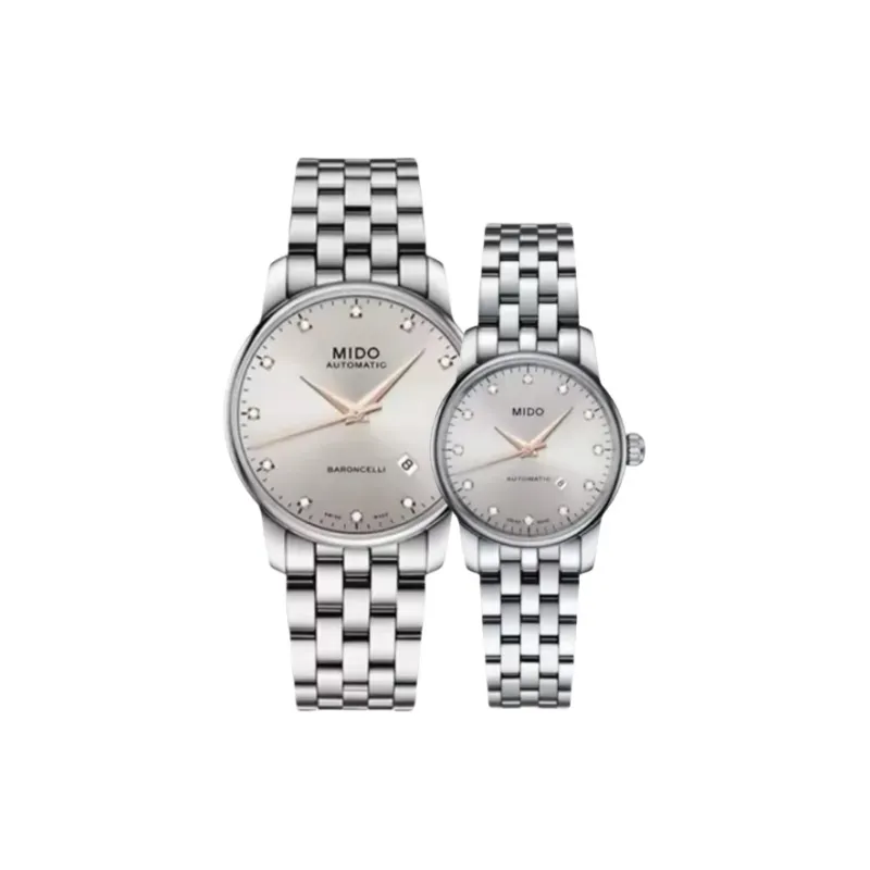 MIDO Belem Cereli Series Couple's Watch Automatic Mechanical Movement Unisex Watch 38 Silver Dial Steel Case-0
