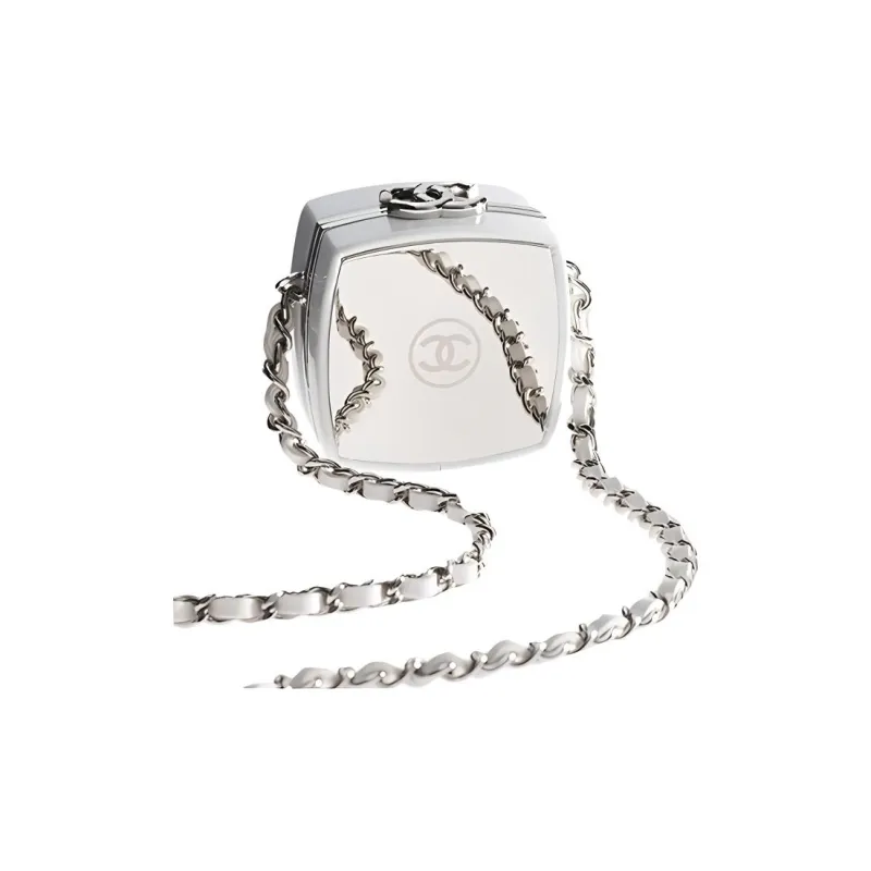 CHANEL 21K Winter Sheepskin Shoulder Bag, Crossbody Bag Mini Women's Silver/White-2